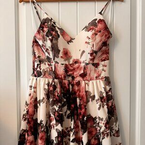 Floral Fit & Flare Dress | Spaghetti Straps | Ruffle Hem | Made in USA